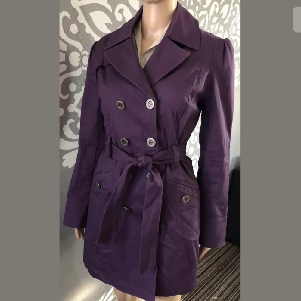 GUESS PREMIUM BELTED TRENCH COAT PEACOAT JACKET M